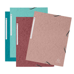 Exacompta Skandi Elastic Folder 3 Flaps Assorted Colours Pack of 4