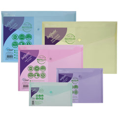 Reborn Folders Pastel Range - Pack of 5's - Dl Polyfile Popper Wallet