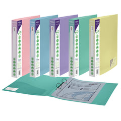 Snopake Reborn [100% Recycled] A4 2 O-Ring 25 mm Ringbinder _x001a_ Pastel [Pack of 5]