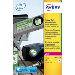 Resistant Labels 20 Sheets - 24 Per Sheet