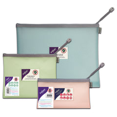 Eva Pastel Mesh Zippa Bag - Pack of 3 - DL Blue