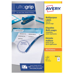 Avery Jamfree Multipurpose Labels 100 Sheets - 21 Per Sheet