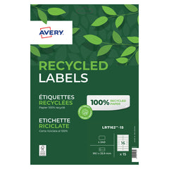 Quickpeel Recycled Address Labels - 15 Sheets 16 Per Sheet