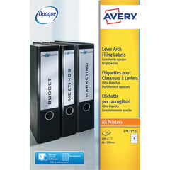 Lever Arch Labels 4 Per Sheet - 25 Sheets