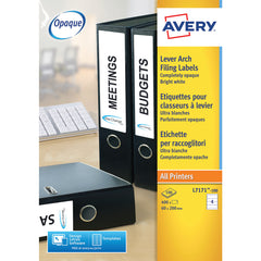 Lever Arch Labels 4 Per Sheet - 100 Sheets