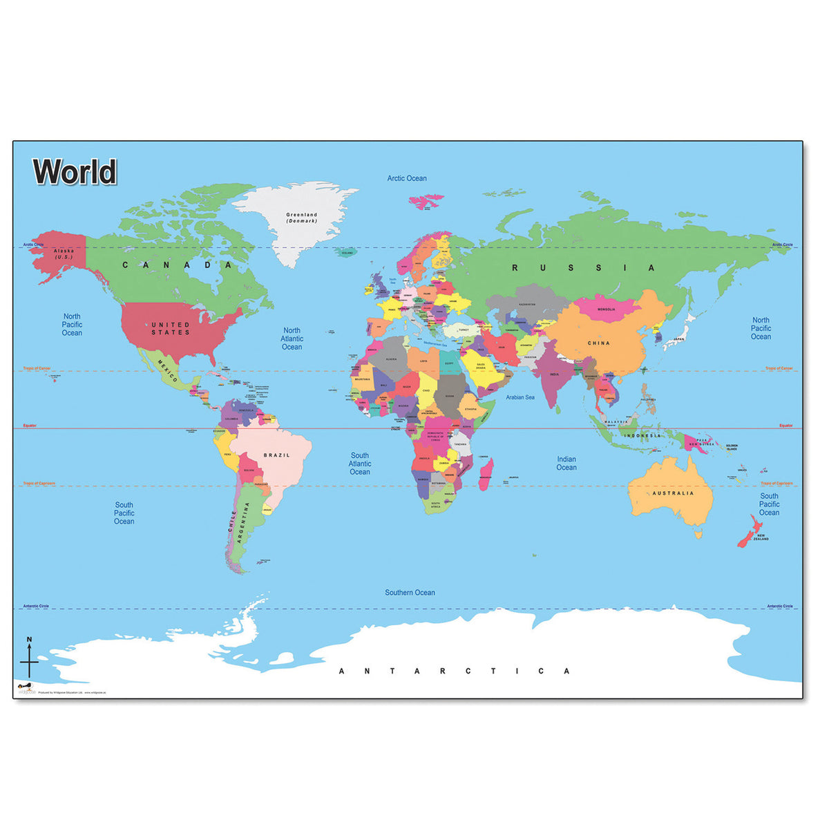 Simple World Map
 Sold As An Each In Plastic Tubing