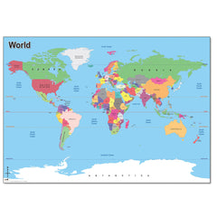 Simple World Map
 Sold As An Each In Plastic Tubing