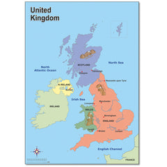 Simple Map of The Uk 
 Sold As An Each In Plastic Tubing