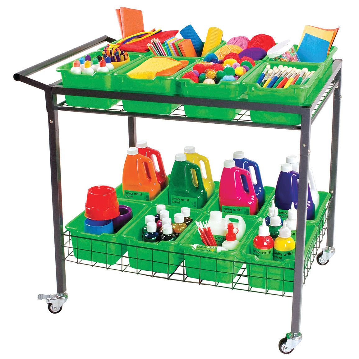 Craft Trolley With Storage Shelves And Tubs