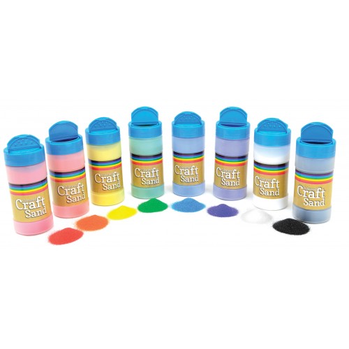 SCO COLOURED CRAFT SAND SHAKERS ASSTD 350G 8PCS -Min Qty 4