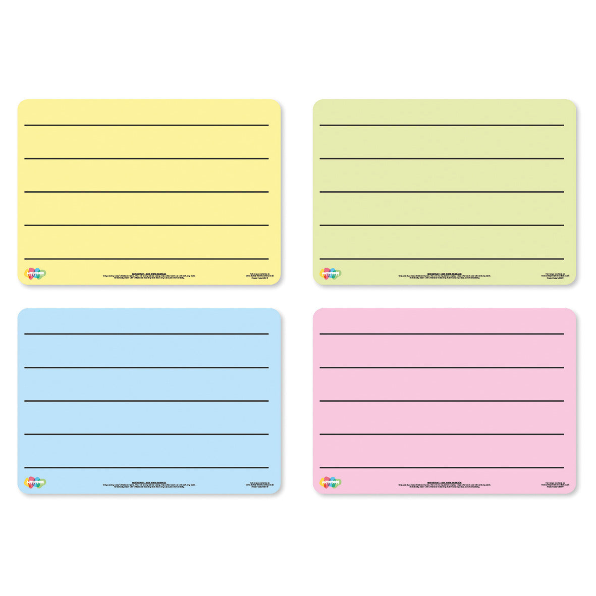 Tinted Plain Flexible A5 Boards Pack of 4 Colours Pack