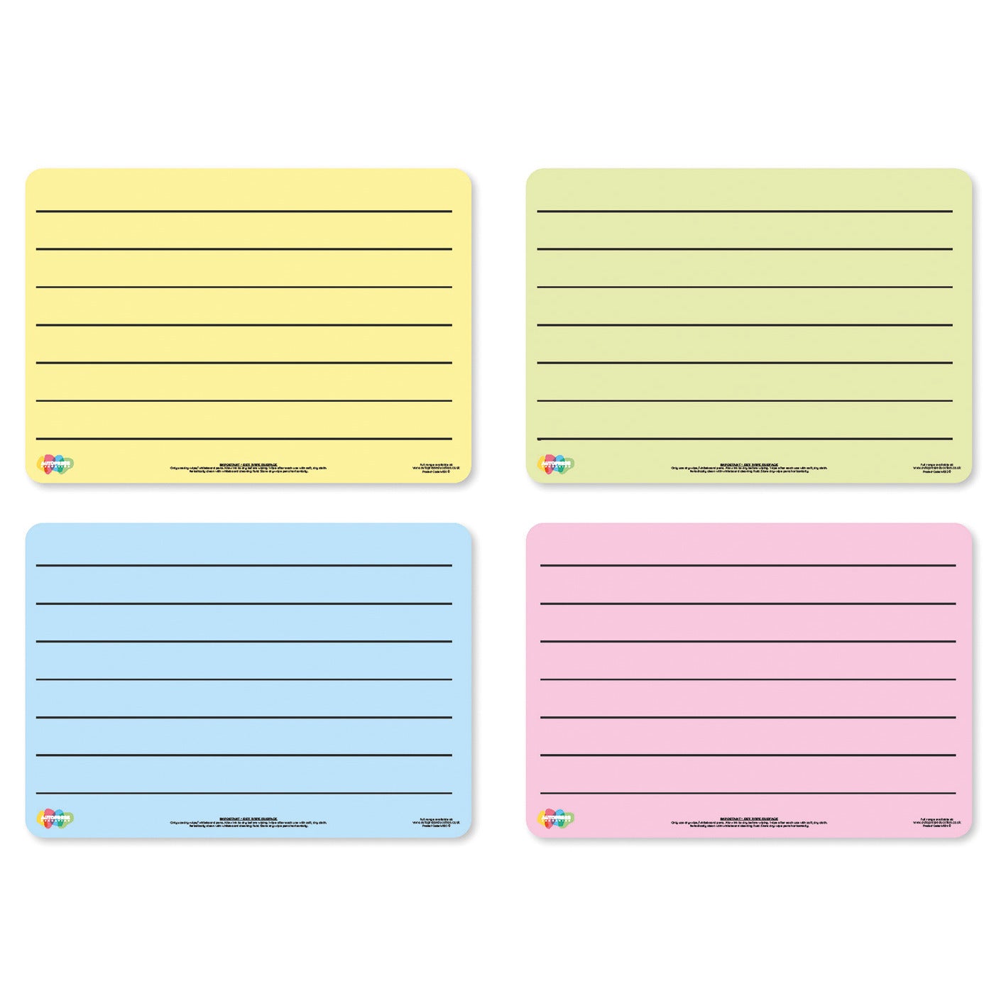Tinted Plain/Lined Flexible A4 Boards Pack of 4 Colours