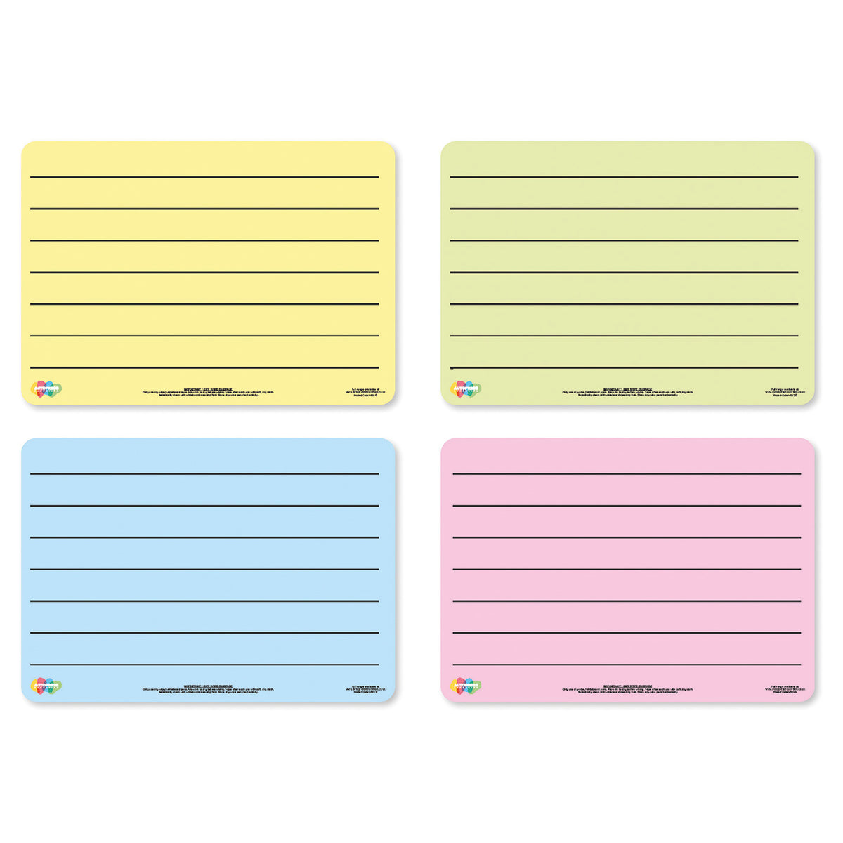 Tinted Plain/Lined Flexible A4 Boards Pack of 4 Colours