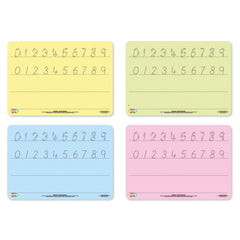 Tinted Plain Flexible A4 Number Formation Boards Pack of 4 Colours