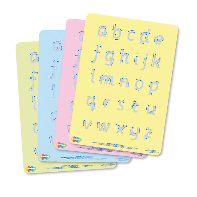 Tinted Plain Flexible A4 Letter Formation Boards Pack of 4 Colours