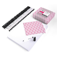 Economy Plain A4 Whiteboard Pens And Drywipe Cloth Set of 30