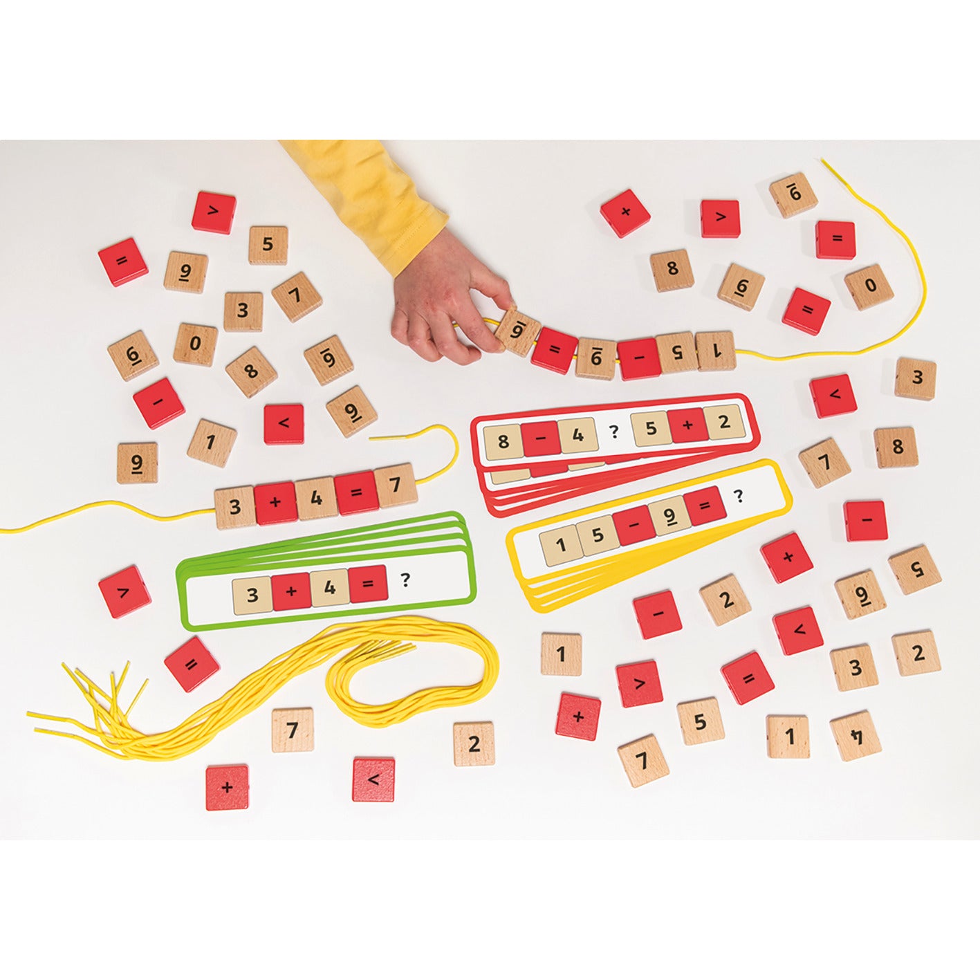 Wooden Lacing Number Beads - Set Includes 104 Beads