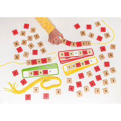 Wooden Lacing Number Beads - Set Includes 104 Beads