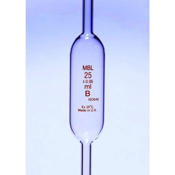 Bulb Pipette Class B 25ml Each