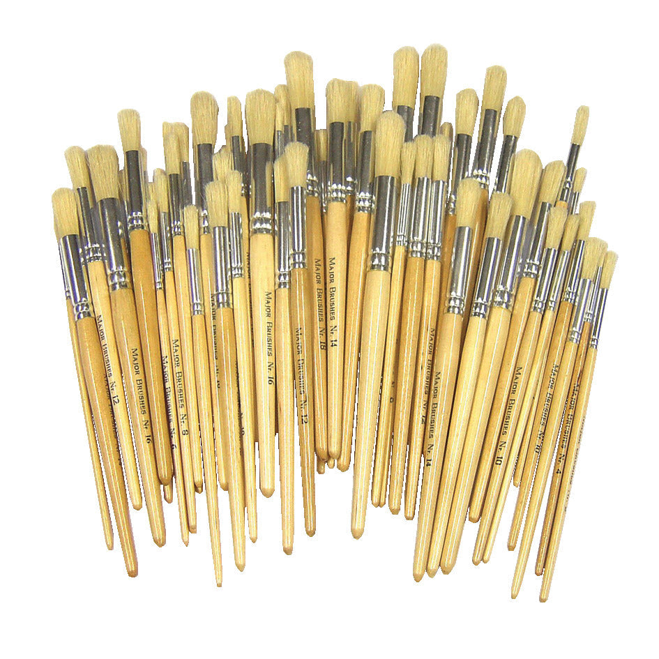 Brushes Hogs Hair Pk 100 Asst Round