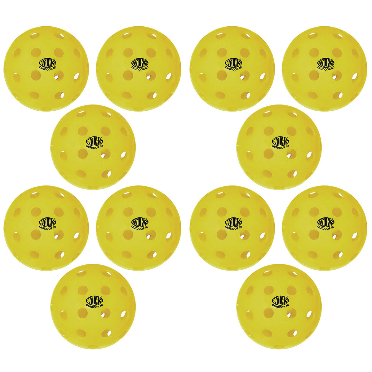 Wilks Pickleball Outdoor Ball Pack of 12