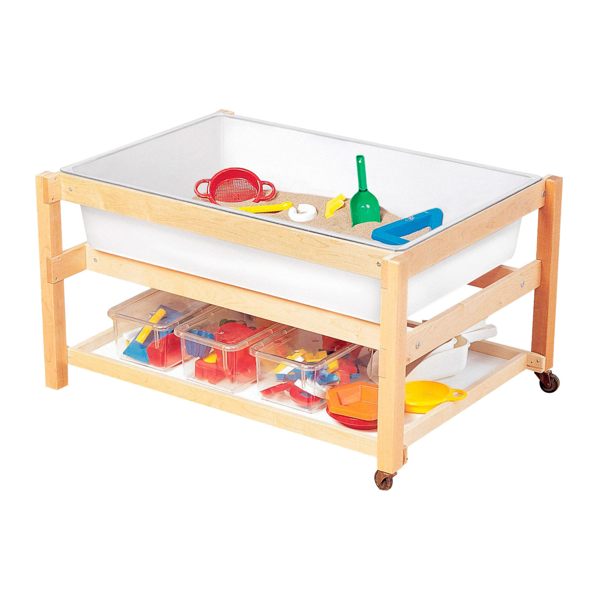 QS KIT SAND AND WATER TABLE CC WITH WHITE TUB - SHELF AND COVER