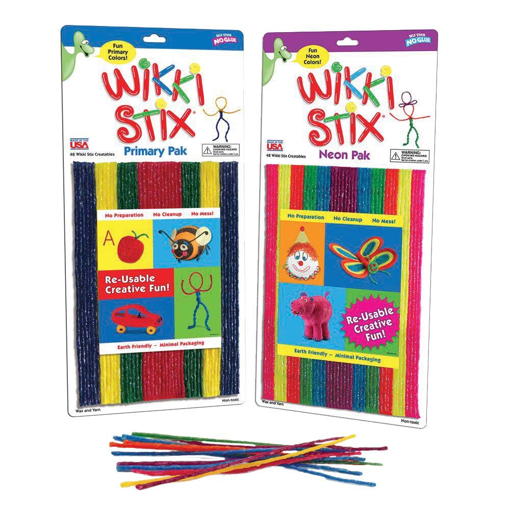 WIKKI STIX ASSORTED PRIMARY AND NEON COLORS SET OF 96