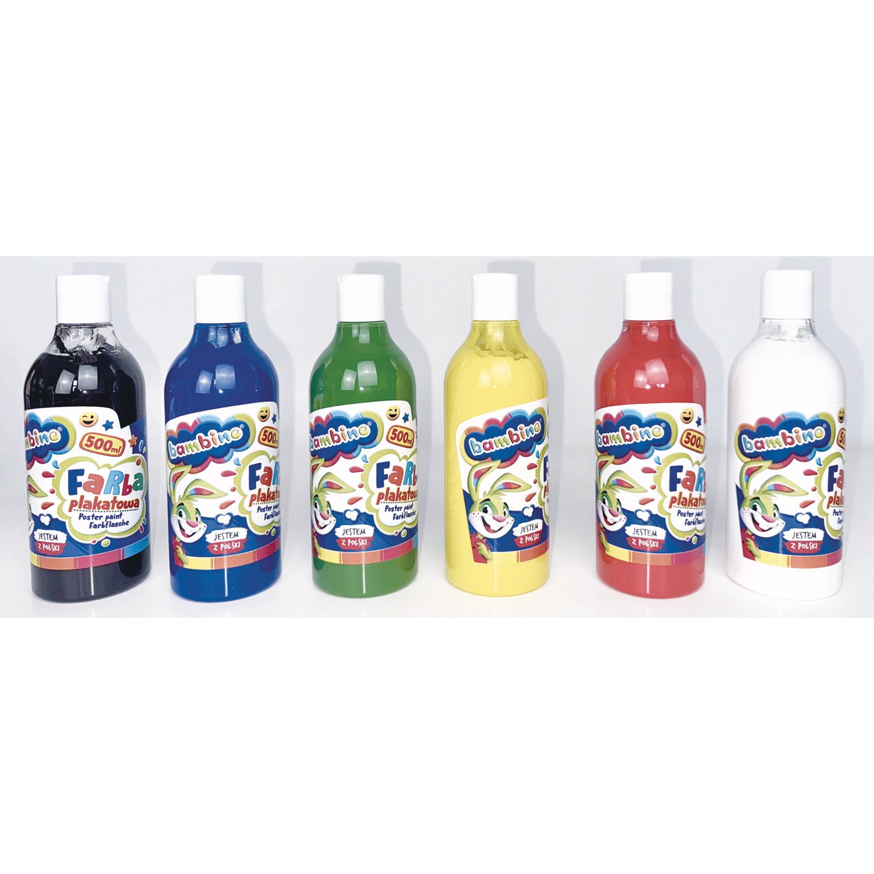 Bambino Poster Paint 500ml Pack of 6 Assorted Colours