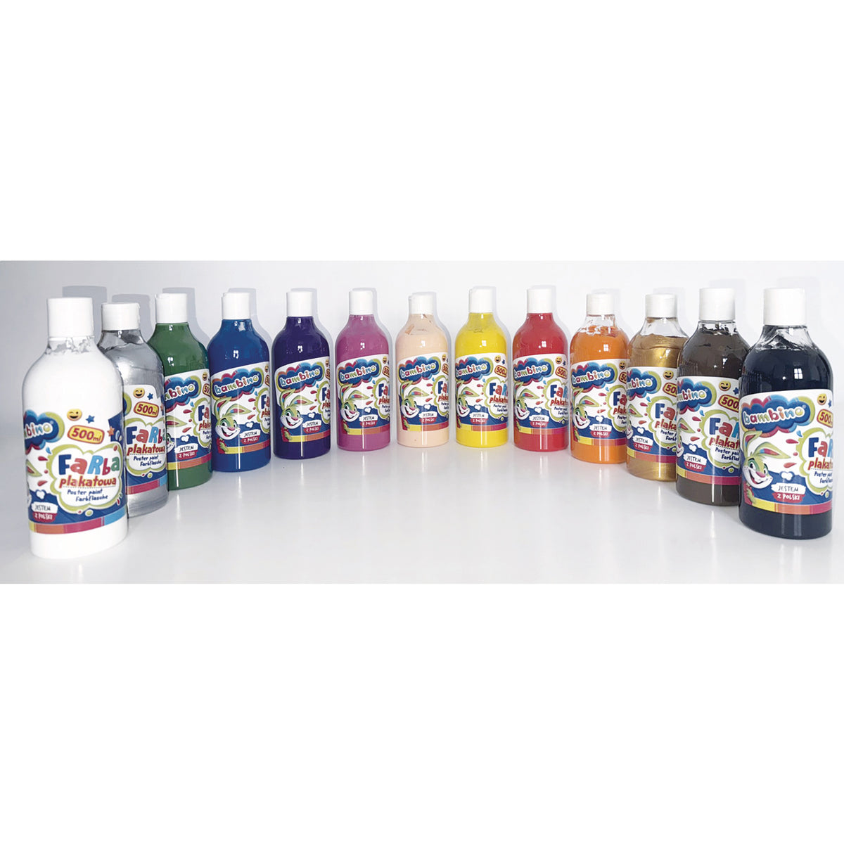 Bambino Poster Paint 500ml Pack of 20 Assorted Colours