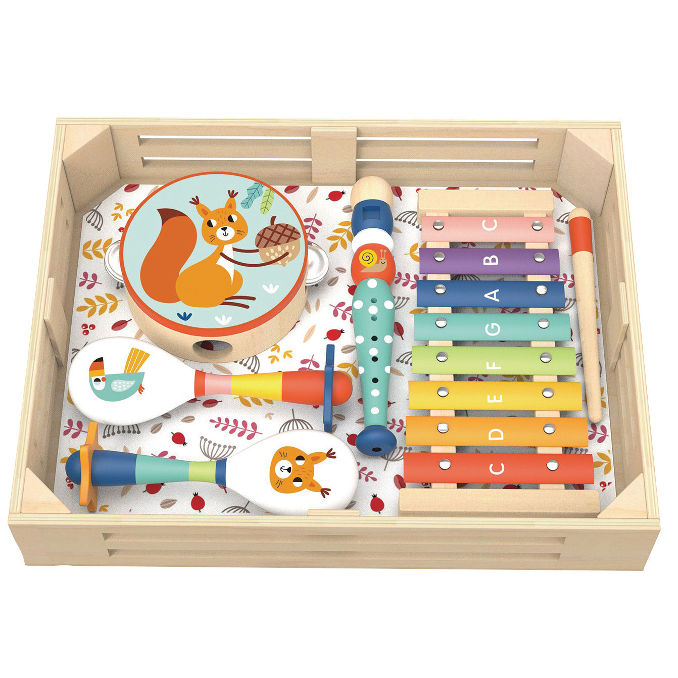 Forest Animals Wooden Musical Instrument 7 Piece Set