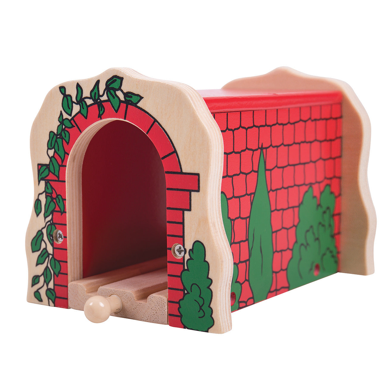 Wooden Red Brick Tunnel Train Accessory Each