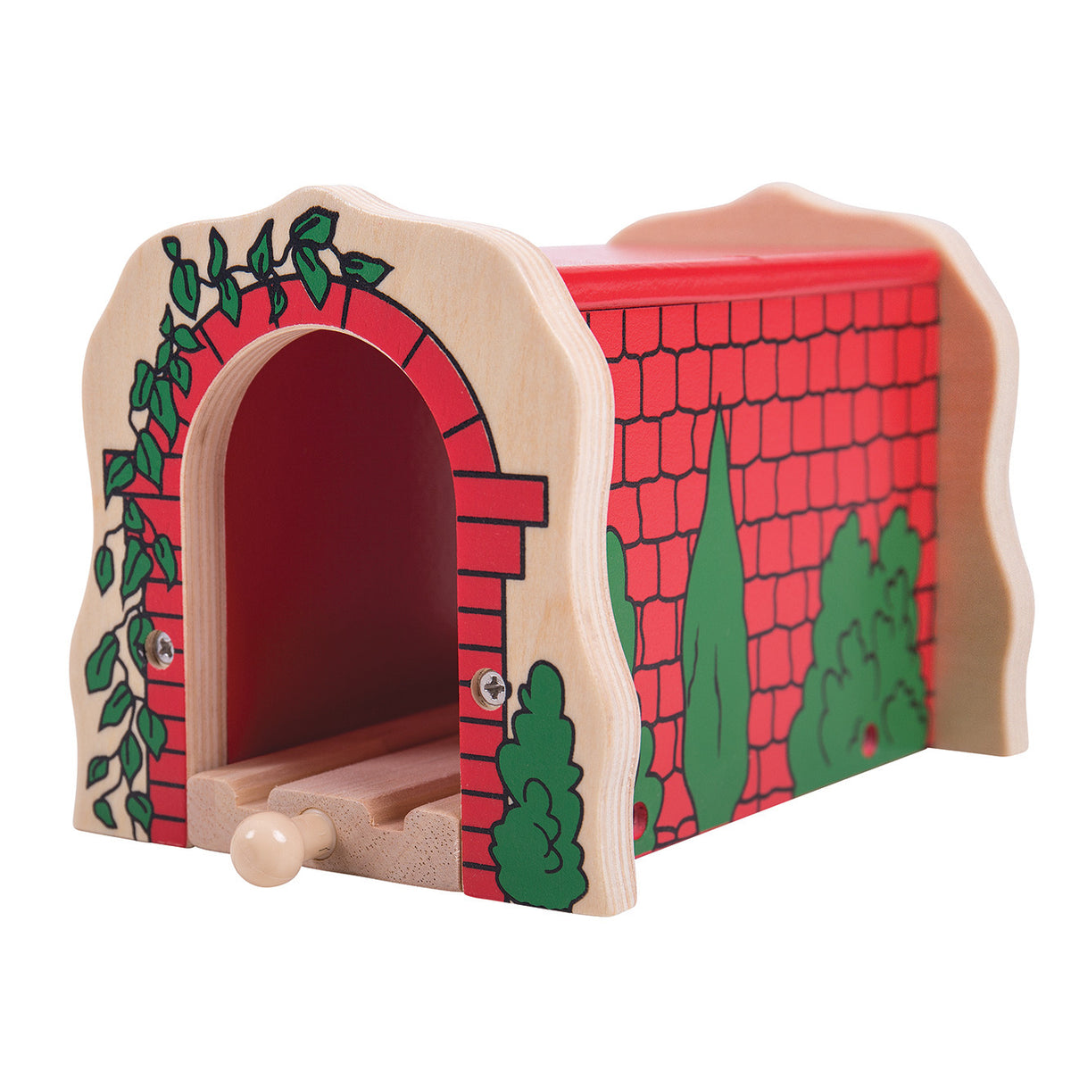 Wooden Red Brick Tunnel Train Accessory Each