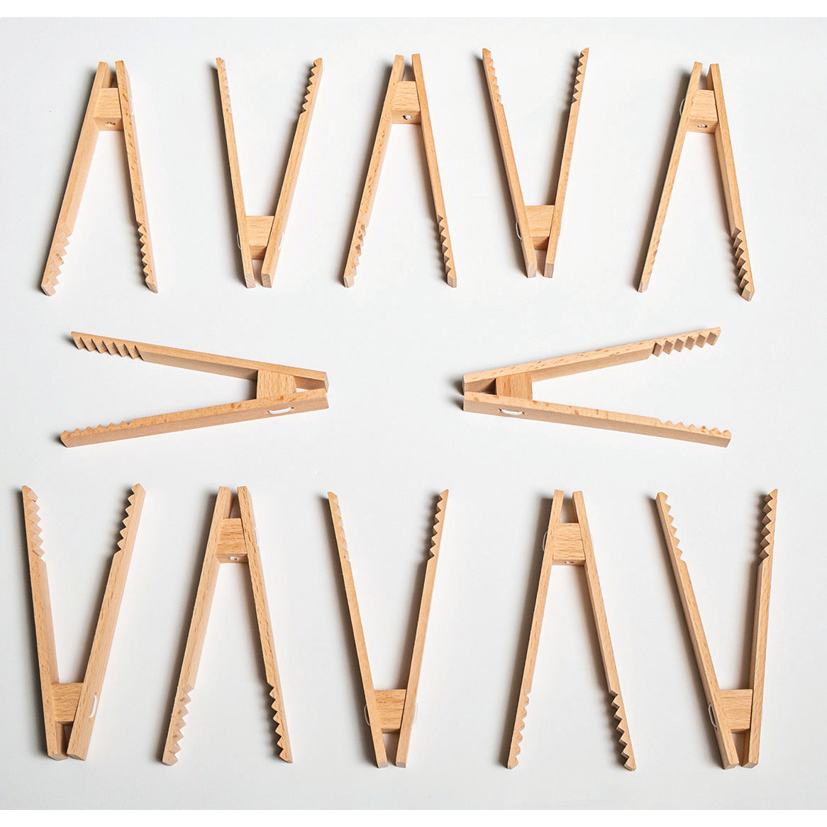 Wooden Tweezers Set of 12