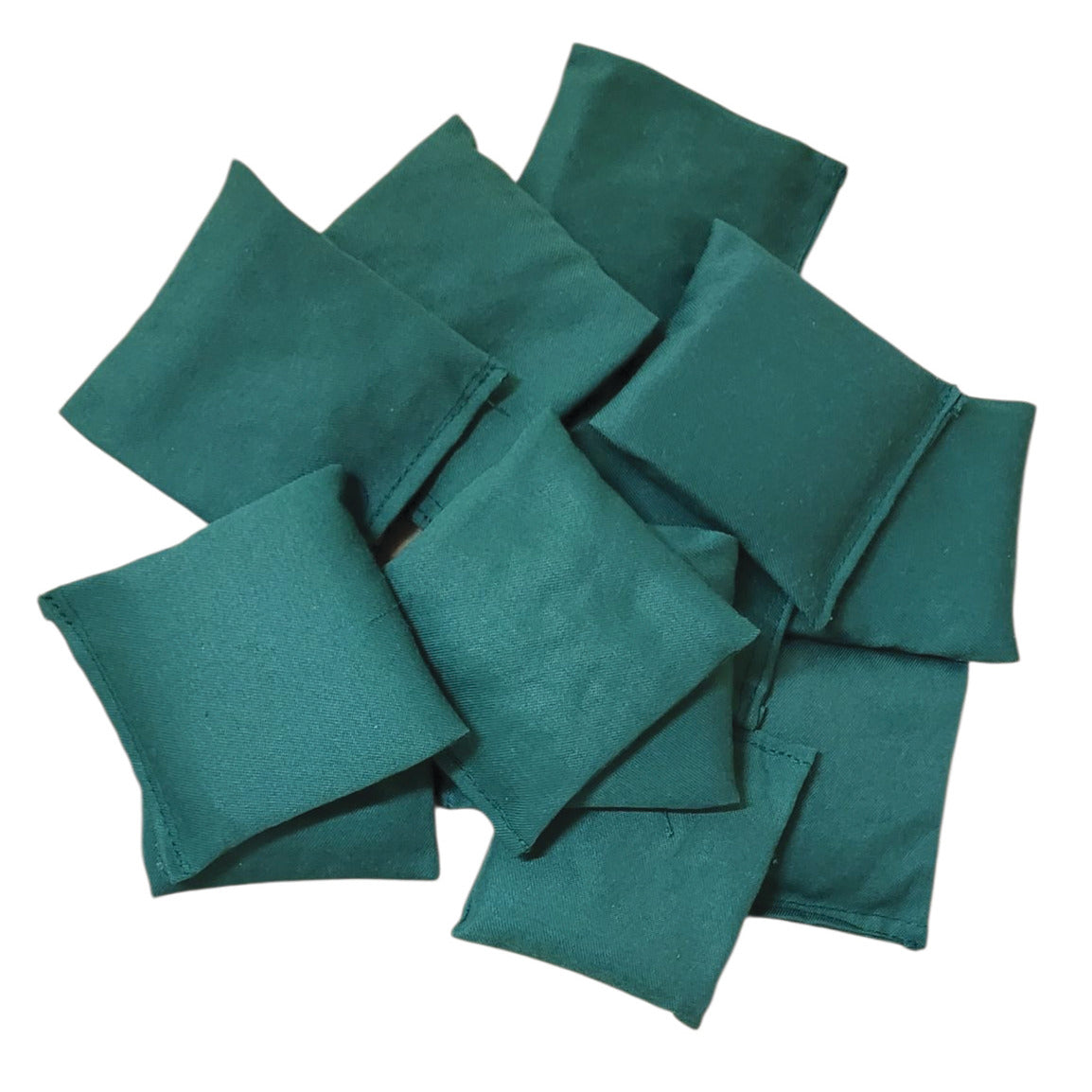 Square Cotton Bean Bags 100x100mm Pack of 12 - Green