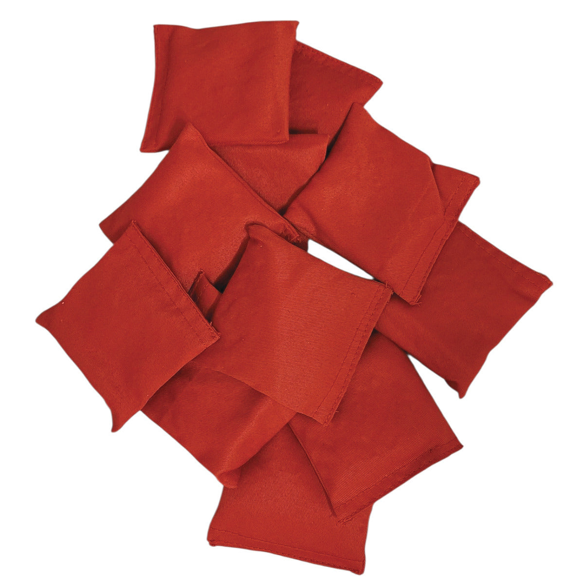 Square Cotton Bean Bags 100x100mm Pack of 12 - Red
