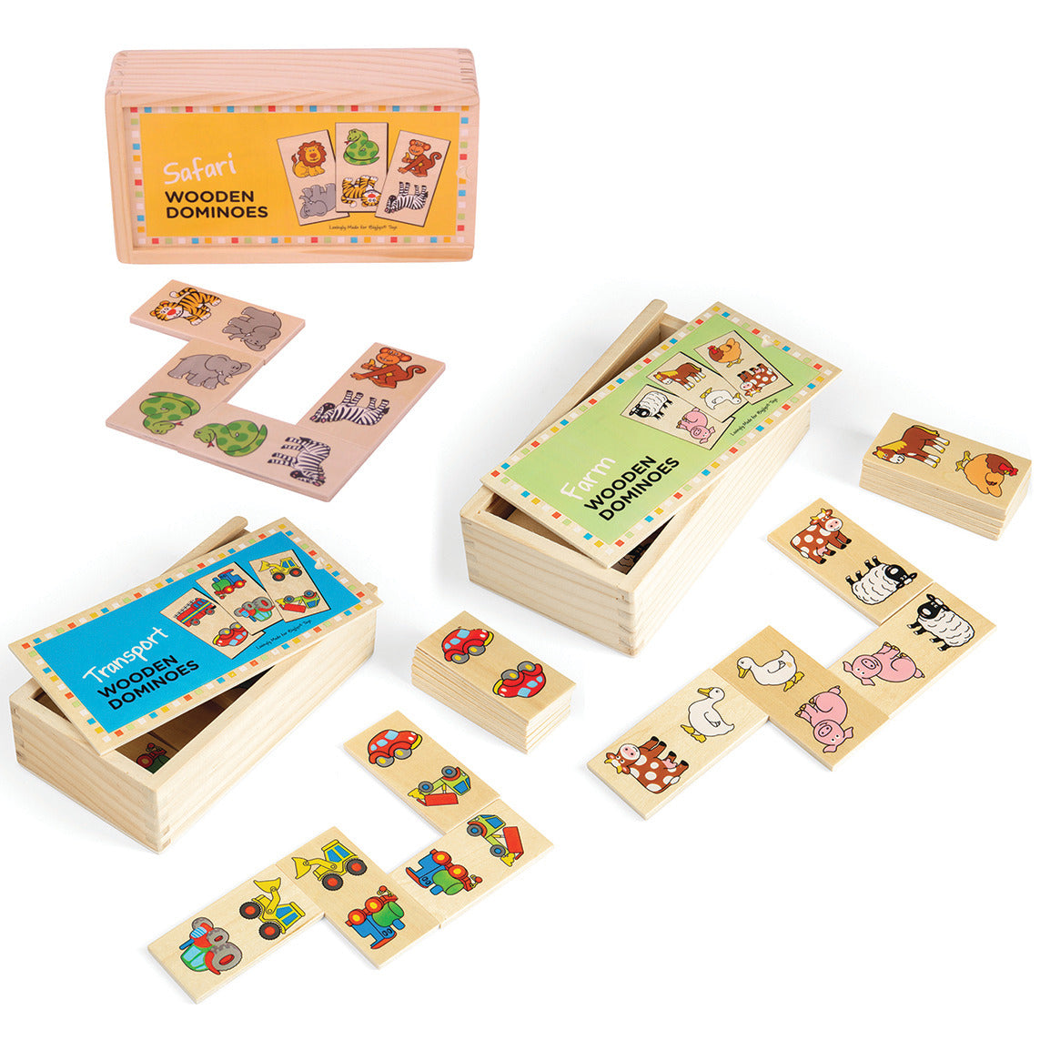 Safari Transport And Farm Dominoes Set of 3