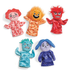 Feelings Family Hand Puppets Set of 5 Loved Nervous Frustrated Lonely & Excited