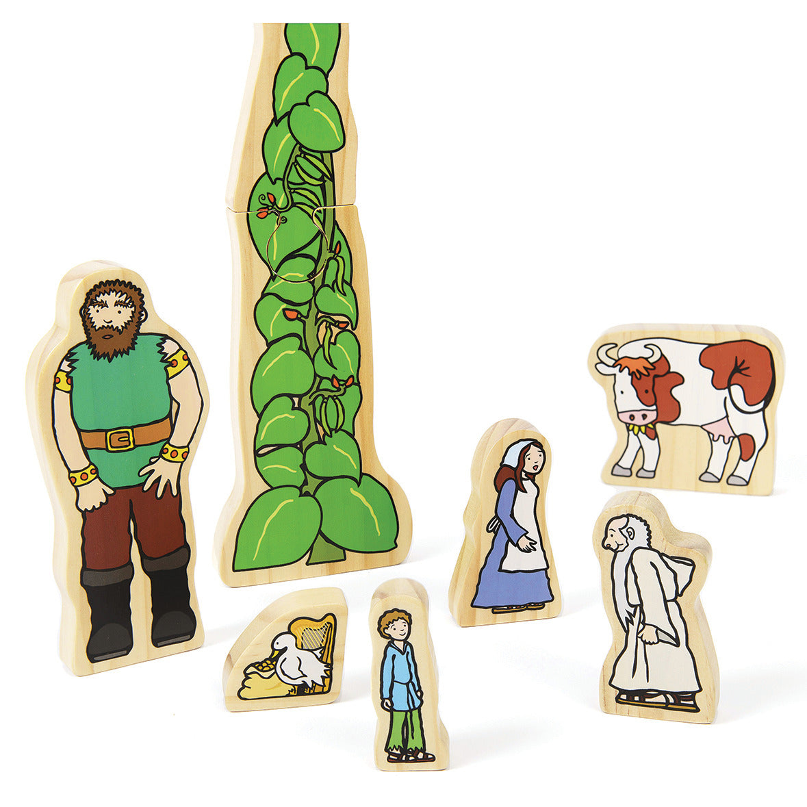 Jack And The Beanstalk Wooden Characters 5 Piece Set