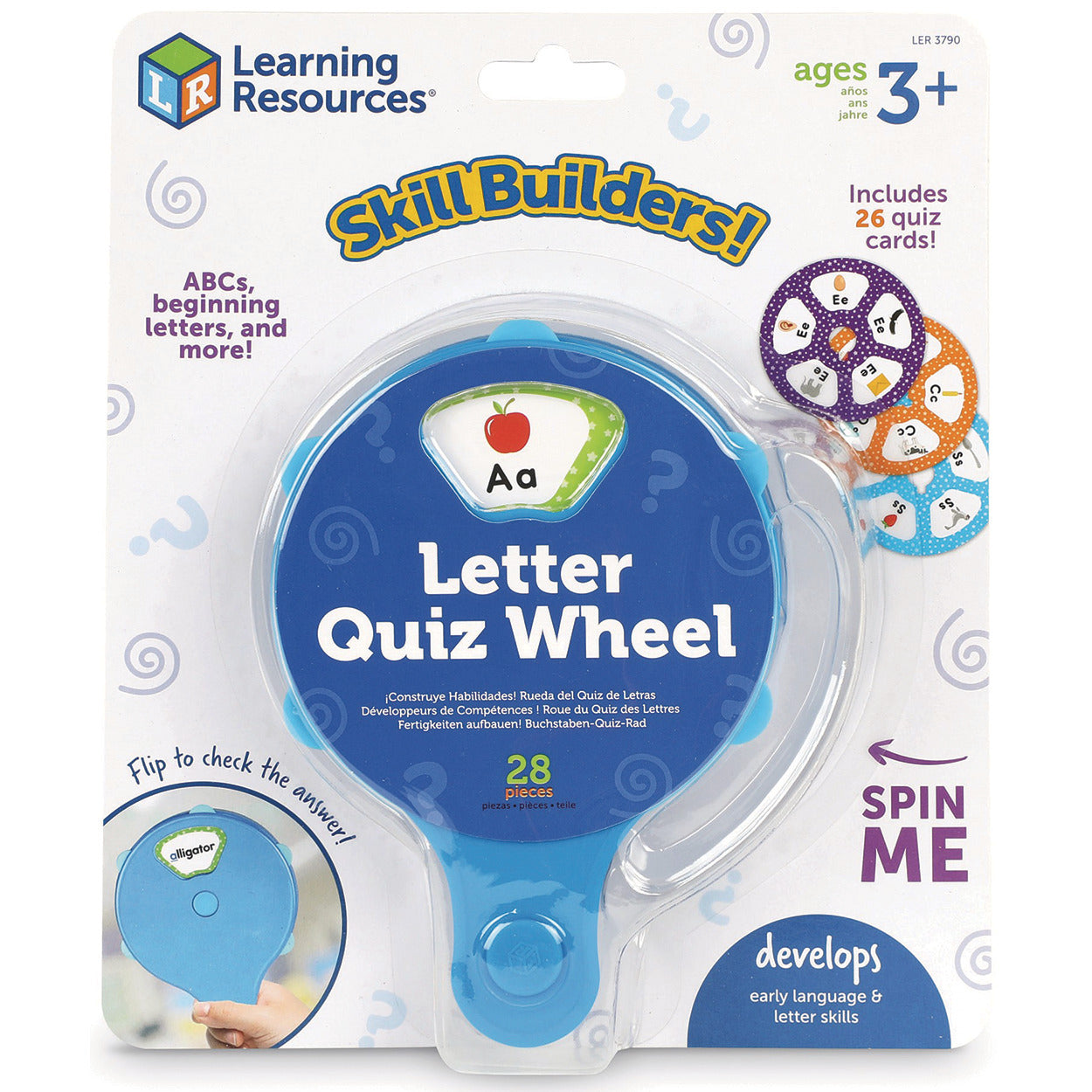 Learning Resources Skill Builders! Handheld Letter Quiz Wheel Card Game
