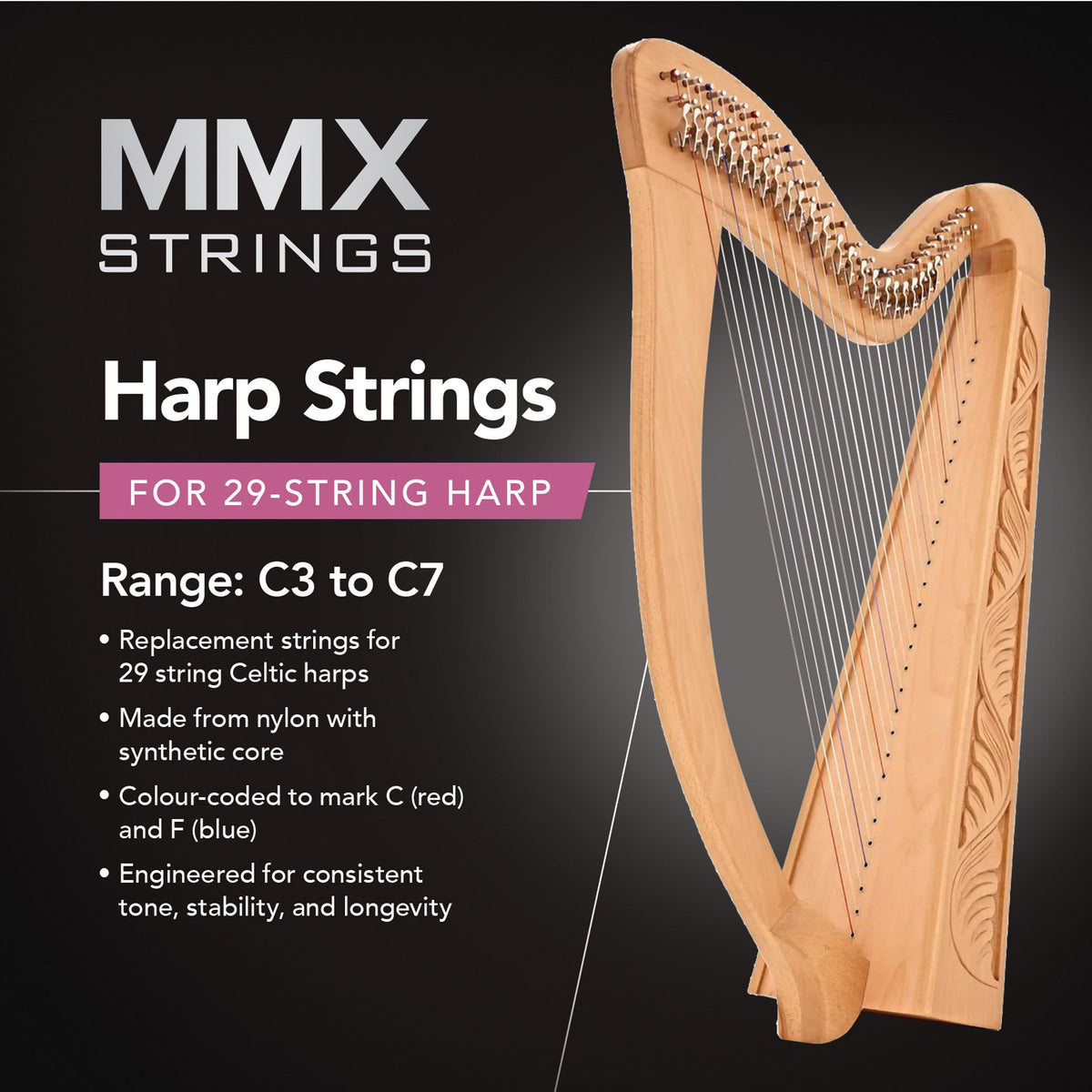 MMX harp string set - 29 strings