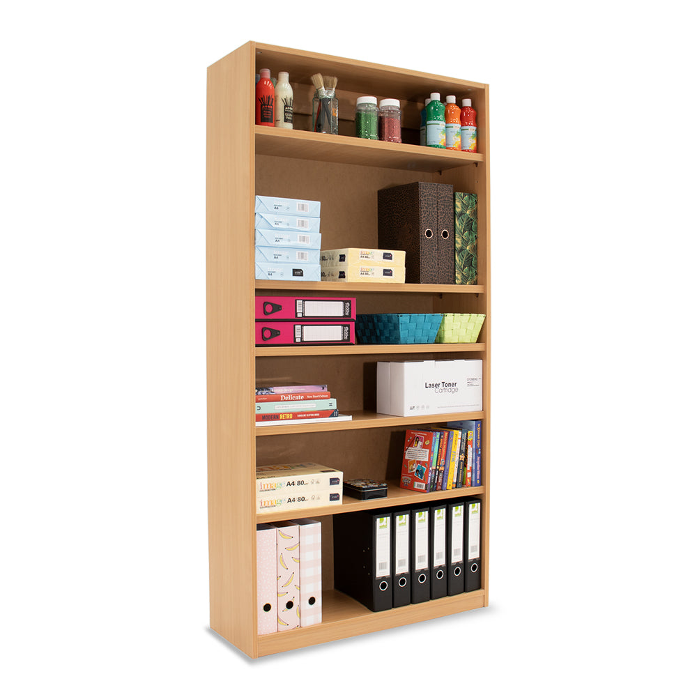 Monarch MEQ1800 open bookcase with 1 fixed and 4 adjustable shelves