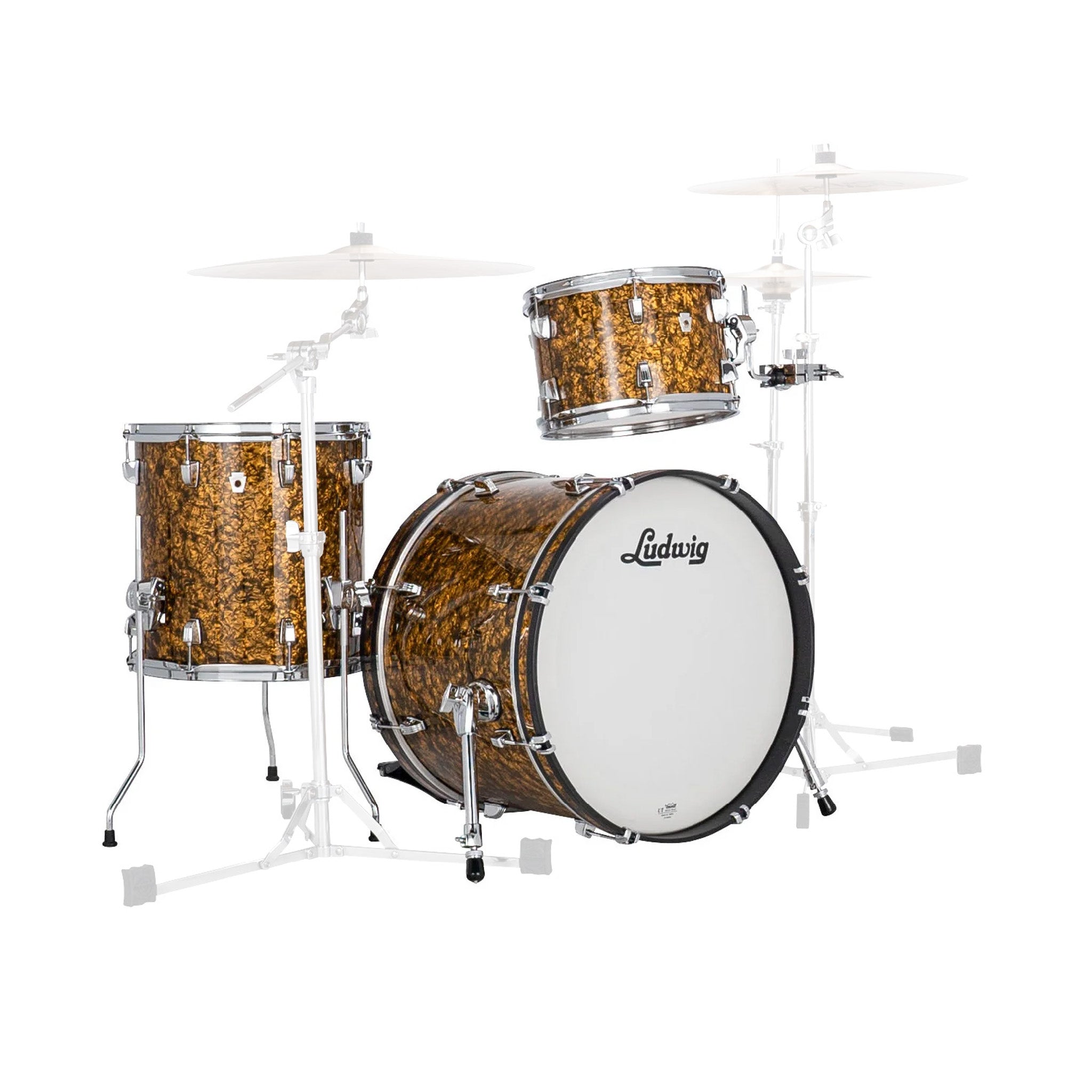 Ludwig NeuSonic 22” bass 3-piece drum kit – Butterscotch pearl