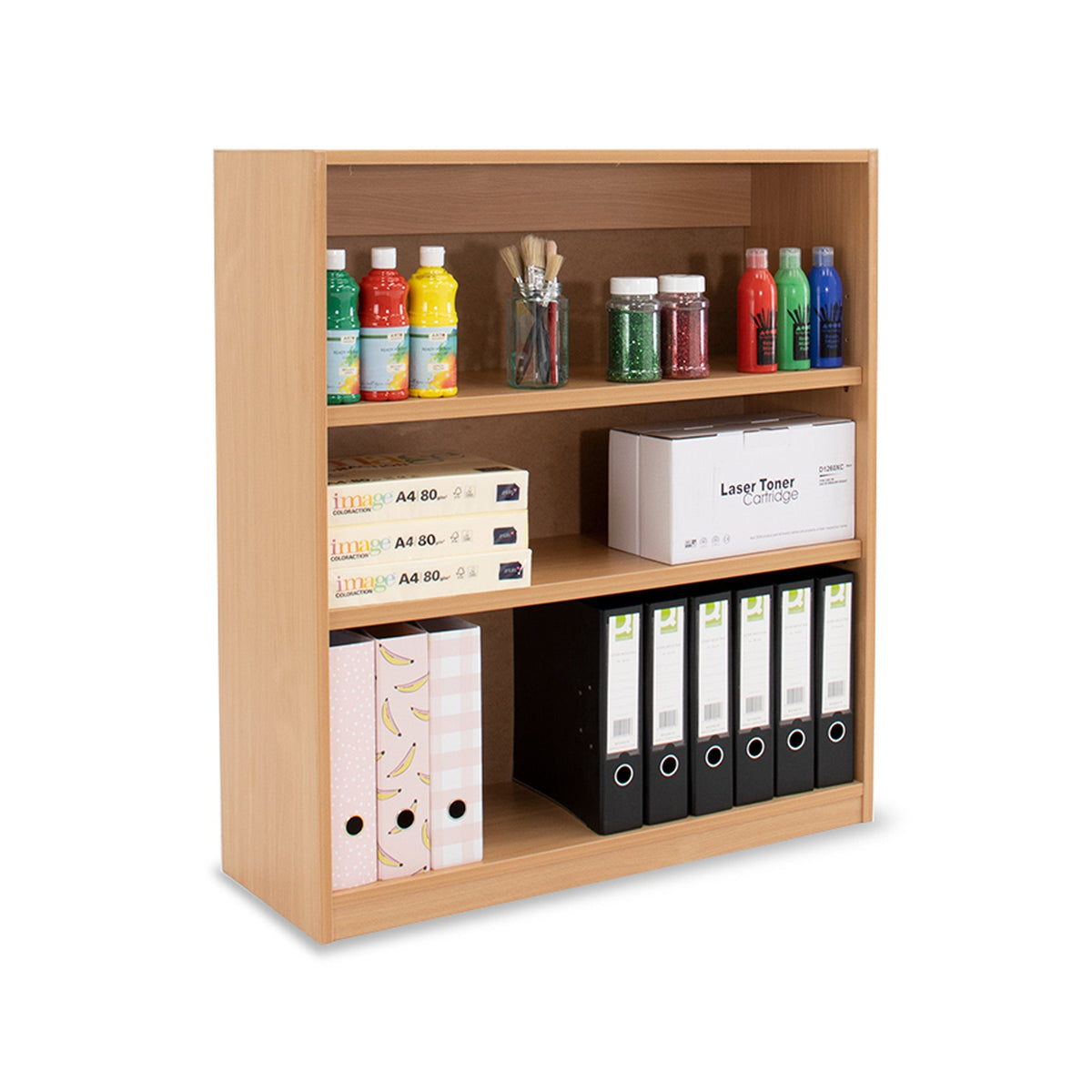 Monarch MEQ1000BC open bookcase with 2 adjustable shelves