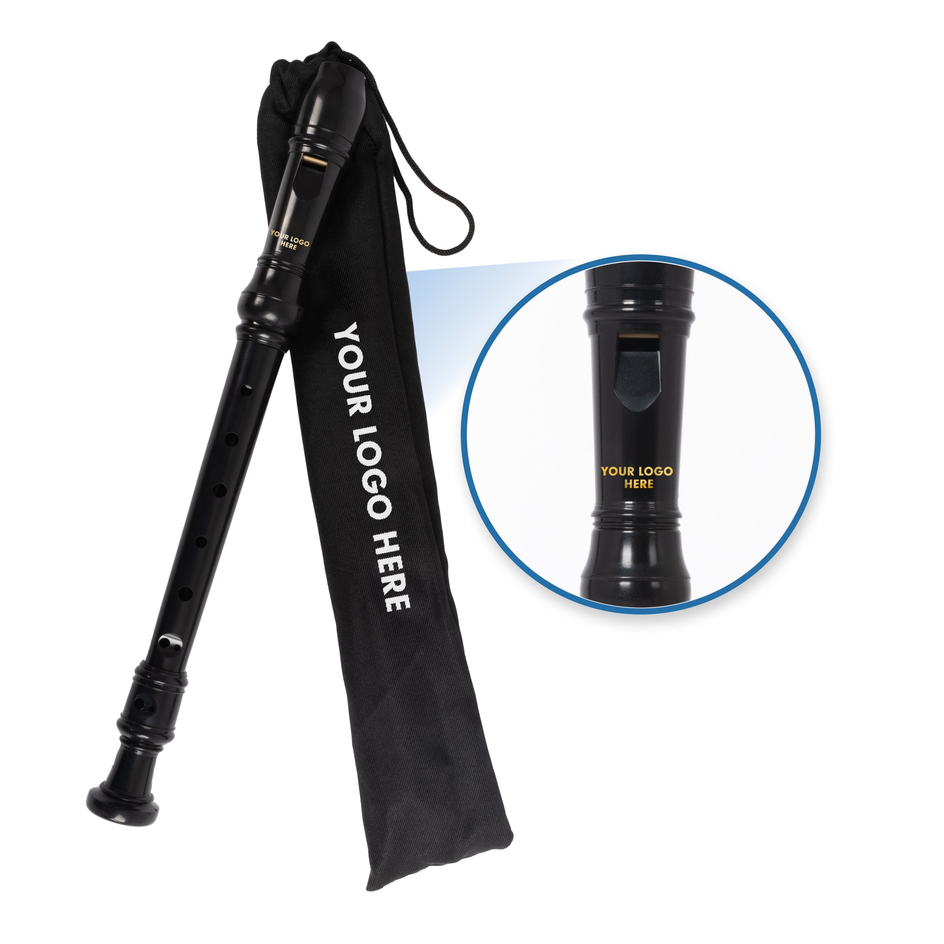 Recorder Workshop custom logo descant recorder - Black