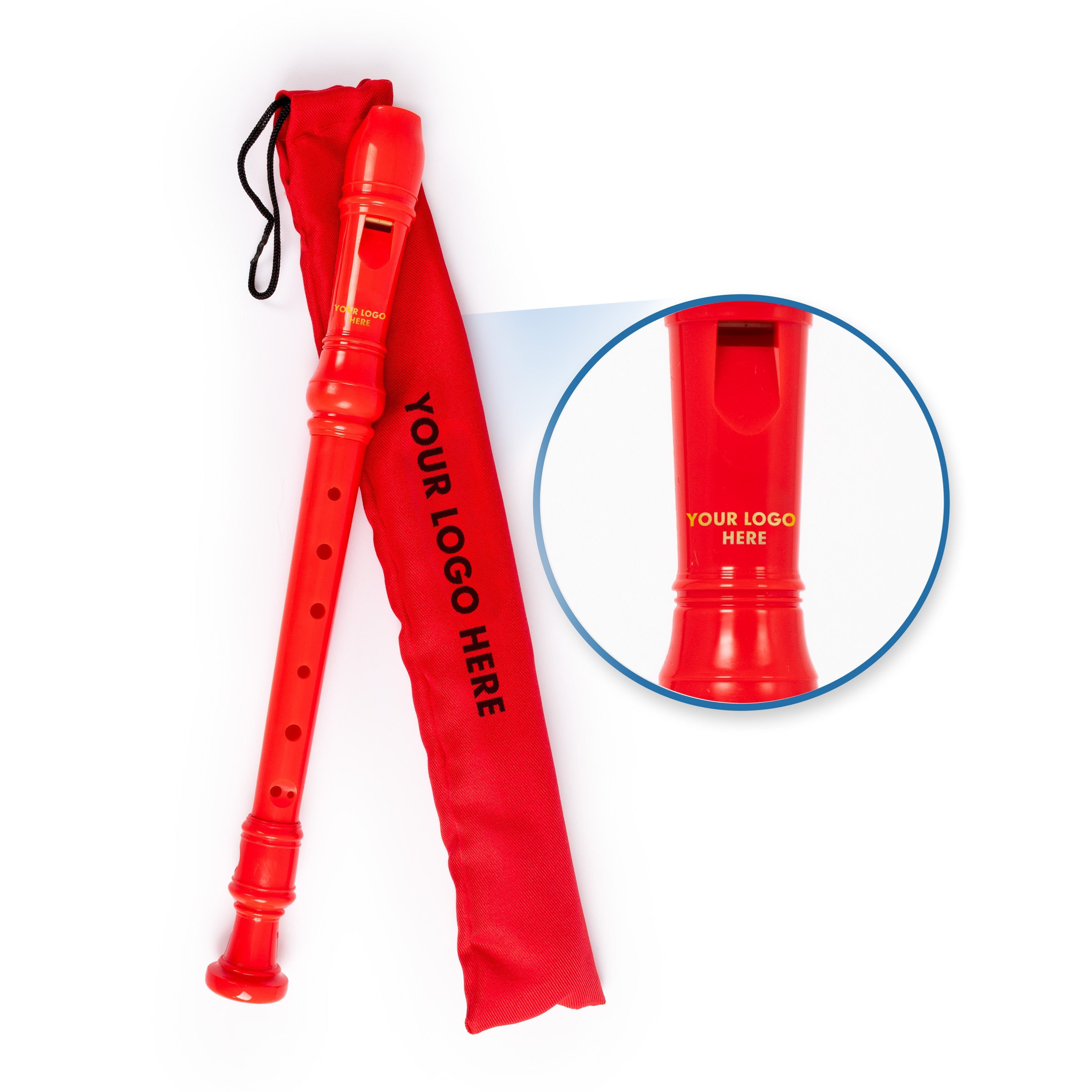 Recorder Workshop custom logo descant recorder - Red