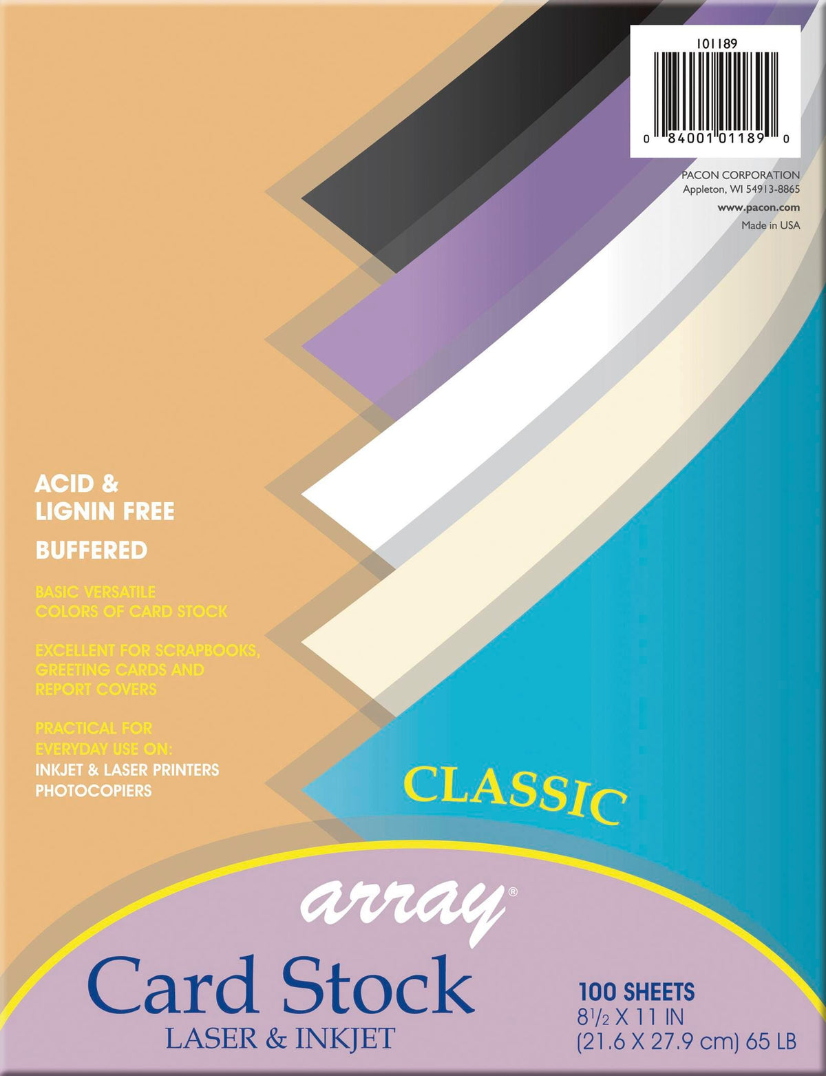 CARD STOCK 8.5X11 CLASSIC COLORS PK OF 100