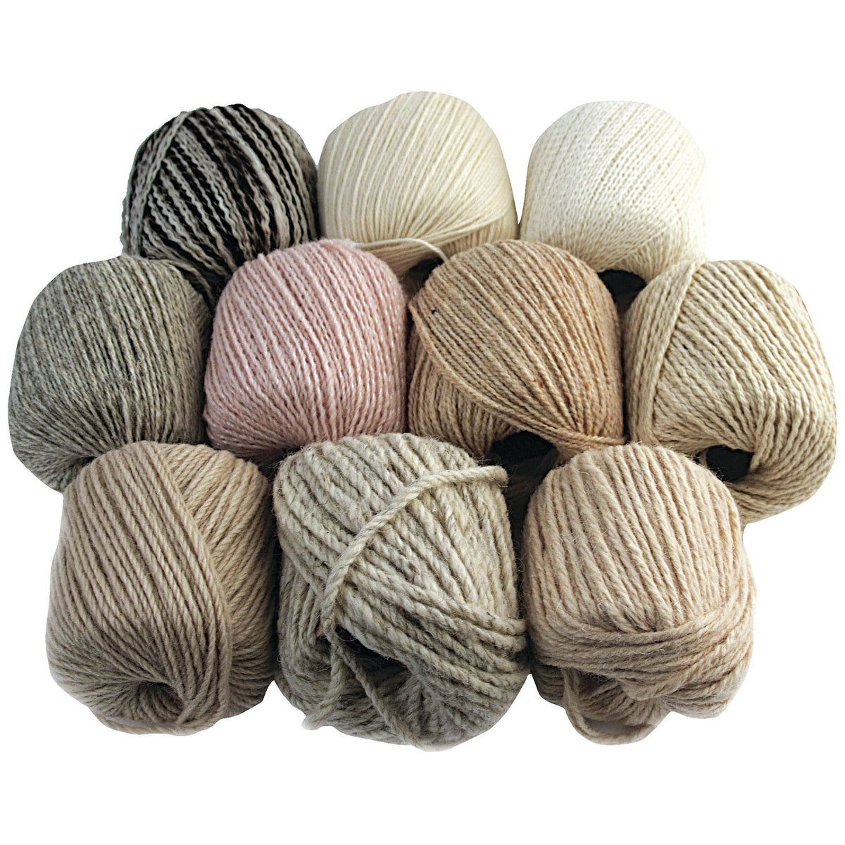 Yarn Natural Assorted 50G Pk10