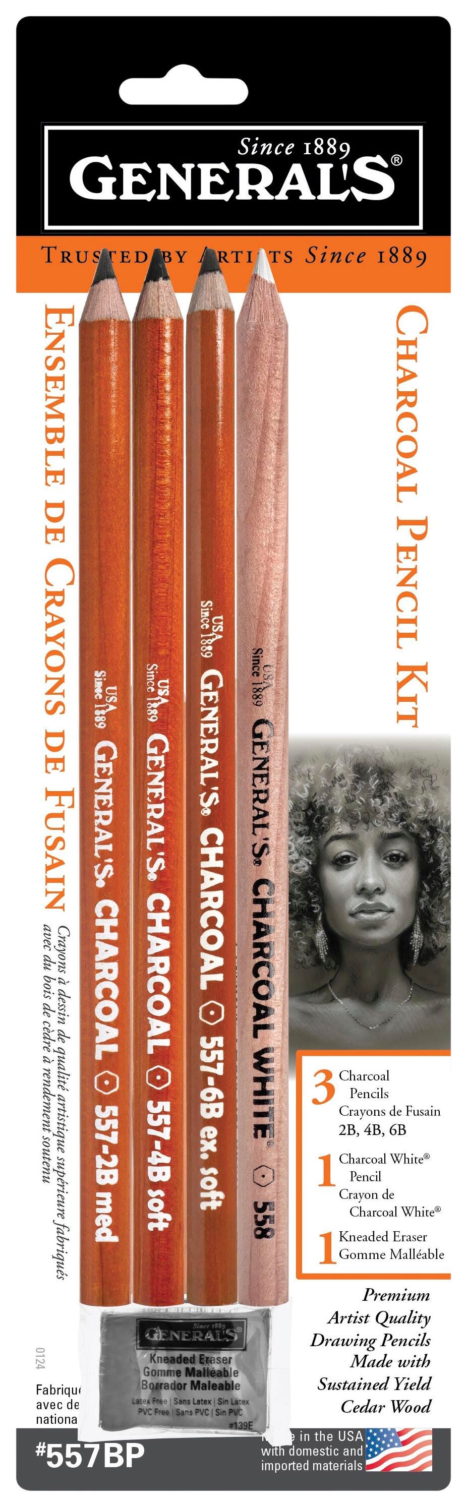 PENCILS CHARCOAL GENERALS PENCIL KIT SET OF 5