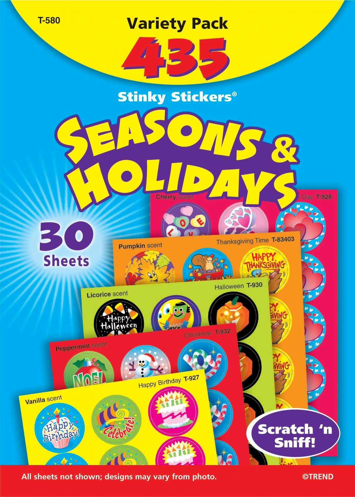 STICKERS STINKY 1 SEASONS AND HOLIDAYS JUMBO - PACK OF 435