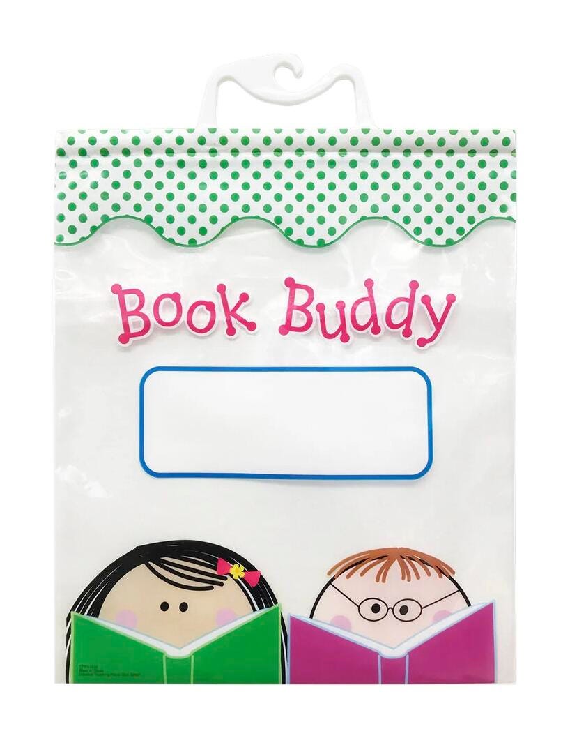 STORAGE BAG - BOOK BUDDY BAGS - GREEN - PACK OF 6